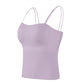Spaghetti Strap Built in Bra Slim Fit Tank Top Sexy Back Criss Cross Workout Camisole Tops
