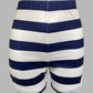 2 Pieces Outfit Anchor Print Round Neck Short Sleeve Casual Top and Striped Print Slim Fit Shorts Set