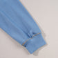Sky Blue Ribbed Detail Color Block Sleeve Baggy Sweatshirt