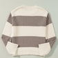 Simply Taupe Colorblock Loose Pullover Sweater