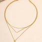 Gold Bar Pendant Layered Adjustable Chain Necklace
