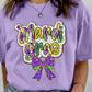 Wisteria mardi gras Bow Printed Crewneck Holiday T Shirt