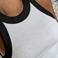 Contrast Binding Tank Tops Summer Sleeveless Basic Cami Top Shirt Slim Knit Ribbed Racerback Blouses
