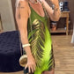 Tribal Print Plunge V Neck Spaghetti Strap Dress Casual Slim Fit Mini Dress