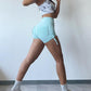 Ruched Drawstring High Waist Active Shorts