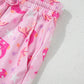 Pink Western Boots Printed Short 2pcs Lounge Set
