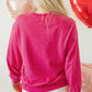 Strawberry Pink Cow & Sequin Double Heart Patch Graphic Sweatshirt