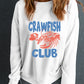 White CRAWFISH CLUB Printed Drop Shoulder Sweatshirt