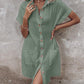 Buttoned Pocket Design Casual Shirt Dress