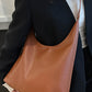 Coffee Adjustable Strap One Shoulder Leather Bag