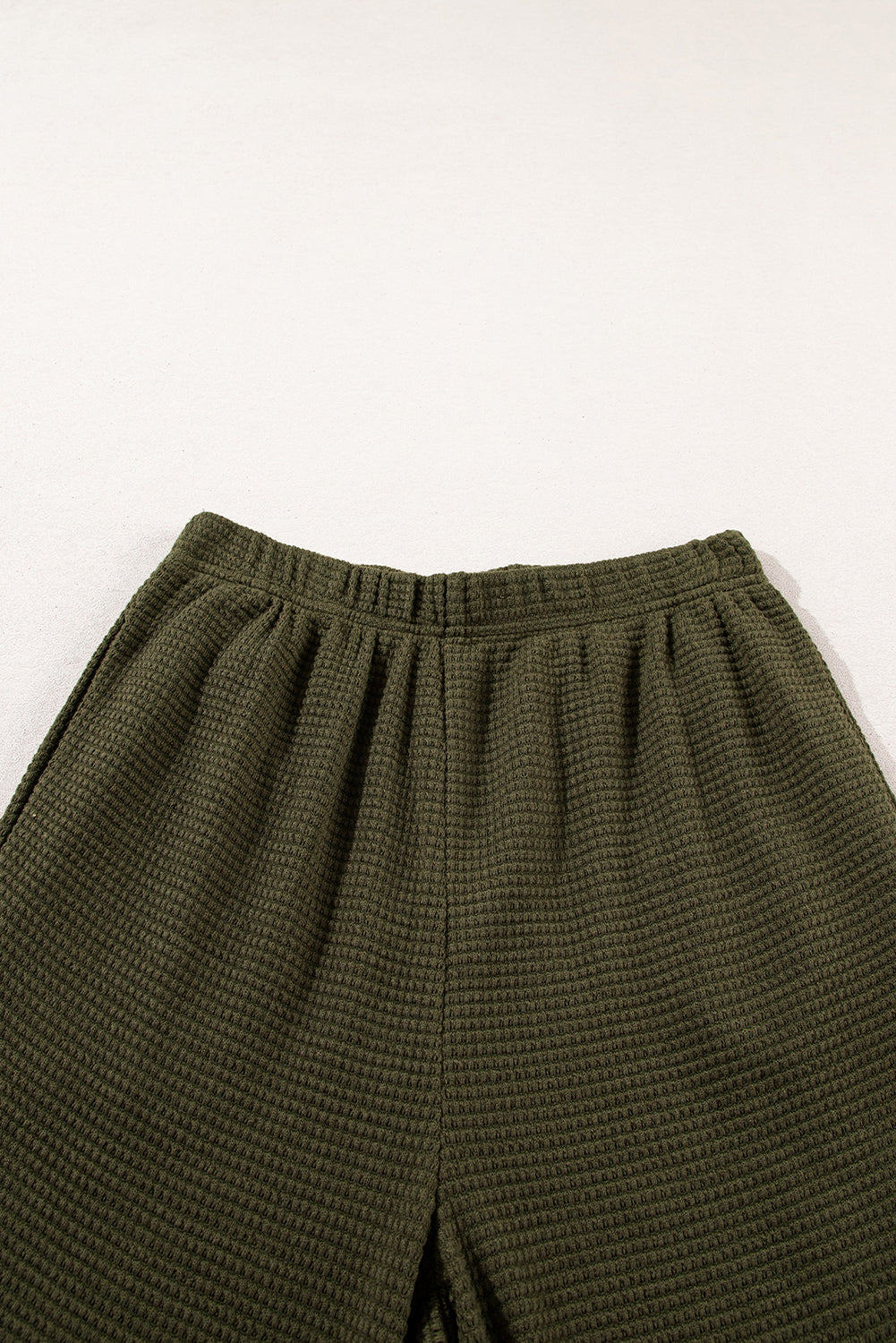 Four Leaf Clover Solid Color Textured Buttoned Shirt and Casual Pants Set