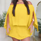 3 Pieces Off Shoulder Multi Ways Split Sleeve Casual Shorts Set (Without Belt)