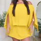 3 Pieces Off Shoulder Multi Ways Split Sleeve Casual Shorts Set