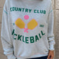 Light Grey COUNTRY CLUB PICKLEBALL Graphic Exposed Stitching Casual Sweatshirt