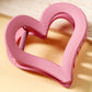 Light Pink Cutout Heart Shape Frosted Small Hair Clip