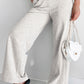 Light Grey Cross-Waist Wide Leg Lounge Pants