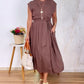 Stand Collar Sleeveless Button Down A Line Dress Back Ruched Work Dress (With Belt)