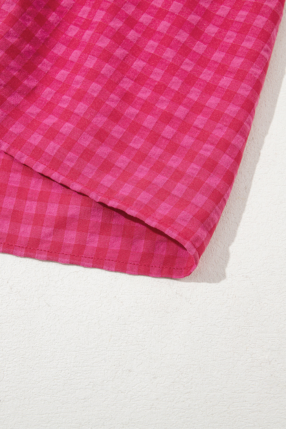 Rose Ginham Check Bubble Sleeve Ruffled Maxi Dress