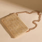Oatmeal Straw Woven Zipper Chain Shoulder Bag