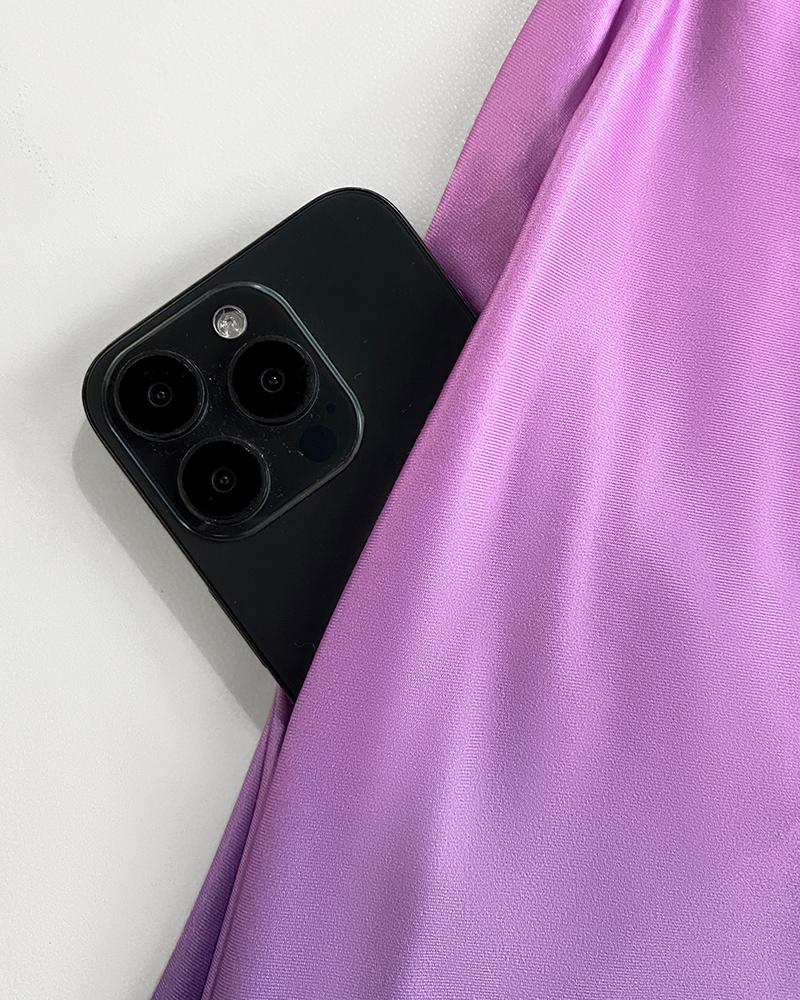 Faith Print Tie Dye Off the Shoulder Short Sleeve Elegant Maxi Dress with Pocket