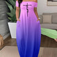 Faith Print Tie Dye Off the Shoulder Short Sleeve Elegant Maxi Dress with Pocket