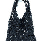Black Flower Crochet Hollow Out Large Tote Bag