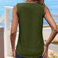 V Neck Sleeveless Ruched Tank Casual Slim Fit Top