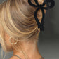 Black Bow Knot Velvet Large Hair Clip