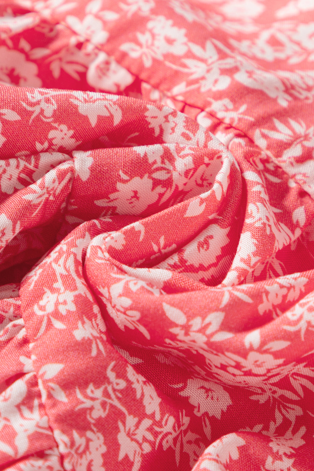 Red Floral Adjustable Straps Babydoll Tank Top