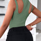 Criss Cross Asymmetrical Neck Bodysuit