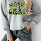 Gray Sequin Mardi Gras Lightening Graphic Pullover Sweatshirt