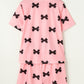 Pink Bow Printed Short 2pcs Lounge Set