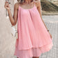 Layered Pearls Strap Pleated Casual Dress