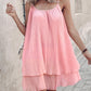 Layered Pearls Strap Pleated Casual Dress