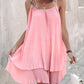 Layered Pearls Strap Pleated Casual Dress