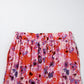 Purple Floral Wide Leg Elastic High Waist Pants