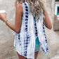 Tie Dye Print Fake Two Piece Slit Tank Top