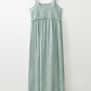 Green Stripe Shirred Frilled High Waist Sleeveless Loose Fit Maxi Dress