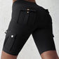 Tummy Control Butt Lifting Active Shorts High Waist Flap Pocket Workout Bermuda Cargo Running Shorts