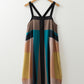 Brown Retro Geometric Printed Y Back Sleeveless Dress
