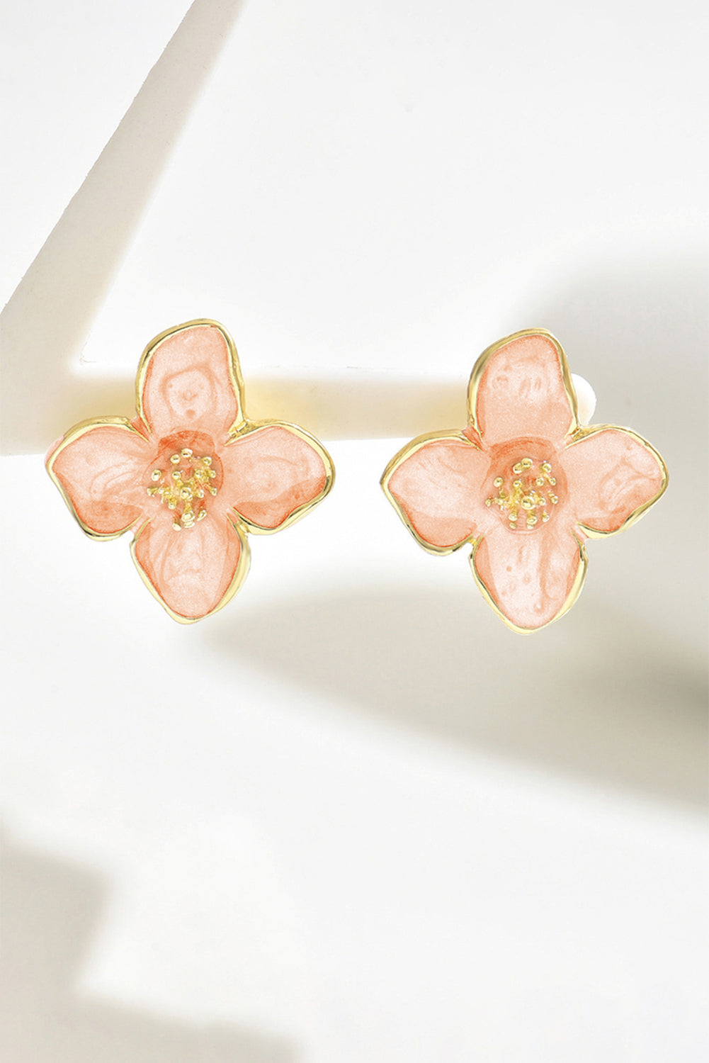 Light Pink Sweet Flower Shape Stud Alloy Earrings