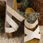 Beige Braided Detail Criss Cross Platform Slippers