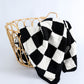 Color black Plush Checkered Print Sofa Blanket 127*152cm