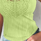 Contrast Lace V Neck Casual Slim Fit Textured Tank Top