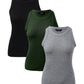 3 Pack O Neck Knit Thick Strap Racerback Tank Tops