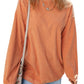 Orange Ribbed Corded Oversized Sweatshirt