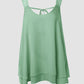 Love Heart Pattern Contrast Lace Layered Chiffon Tank Top