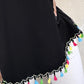 Square Neck Spaghetti Strap Colorful Tassel Decor Tank Casual Loose Fit Top