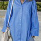 Blue Boyfriend Chest Pocket Tunic Shirt