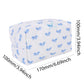 Sky Blue Bow Knot Quilted Zipper Makeup Bag